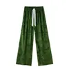 Pantalones Anchos de Algodón y Seda de Nueve Puntos para Mujer para Estar en Casa, Pantalones Casuales de Rayón para Caminar, Suaves y Cómodos con Efecto de Caída