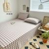 Sábana de Algodón Lavado de Color Sólido Pieza Única Algodón Puro 100% Algodón Juego de Sábana Individual para Dormitorio de Estudiante Funda de Almohada Sábana Juego de Tres Piezas