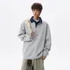 Outono 2026 Novo Elegante Estiloso Versátil Falso Duas Peças Gola Manga Longa Temperamento Camisa Básica Top Casual Preto