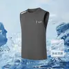 Camiseta sin mangas de seda helada de secado rápido de talla grande para hombre, chaleco holgado de verano para hombre, para deportes de carrera, tallas grandes para personas altas y corpulentas