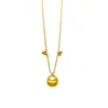 Tienda de oro mismo estilo carácter Fu chapado en oro Gran suerte y prosperidad Frutas abundantes Candado de paz collar Cadena de clavícula versátil de lujo ligero venta al por mayor