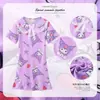 Roupa Mãe e Filha Camisola de Menina Verão Manga Curta Pijama de Menina Roupa de Casa Mãe e Filha Roupa de Menina Fofa Estilo Princesa Bebê