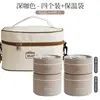 Caixa de Almoço Térmica de Aço Inoxidável 304 Portátil Redonda Estilo Japonês Pequeno Recipiente Térmico Caixa Bento Caixa de Almoço