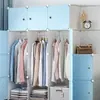 Armario Sencillo para Uso Doméstico, Almacenamiento de Ensamblaje para Dormitorio, Armario de Tela para Habitación de Alquiler, Gabinete Pequeño de Almacenamiento para Dormitorio, Diseño Minimalista Moderno Reforzado