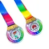 Medallas de Cristal para Campus, Medallas de Metal, Fabricante de Eventos Deportivos Escolares, Souvenirs de Viaje de Cristal Blanco
