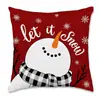 Funda de almohada navideña con estampados de renos, muñecos de nieve y letras, decoración festiva para sofá, cojín grande, funda de almohada para cama