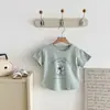 Camisetas de Manga Corta Estilo Coreano de Verano para Niños y Niñas, Nuevo Estilo de Verano Moda Infantil Estampado de Dibujos Animados Ropa para Exteriores