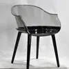 Silla de Comedor Acrílica Escandinava Silla Saipan Silla Fantasma Creativa Taburete con Reposabrazos Silla Popular con Respaldo Silla de Plástico Transparente