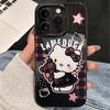 Funda para Teléfono Denim Vintage Gato Kt Manzana 16Pro Max iPhone15 Dibujos Animados 14 Carcasa de Gelatina 12 Agujero Grande 13 Mujer