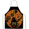 Delantal de lino para Halloween de Amazon transfronterizo, delantal de dibujos animados sin mangas para el hogar, antifouling, delantal para fiesta del festival de fantasmas europeo y americano