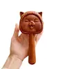 Peine de Cojín de Aire de Madera con Dibujo Animado de Flor de Durazno Lindo Peine de Cojín de Aire Pequeño Portátil Peine de Masaje con Bolsa de Aire para Despejar Meridianos para Parejas