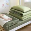 Juego de tres piezas de algodón puro para dormitorio de estudiante universitario, juego completo de ropa de cama, juego de seis piezas de sábana individual y funda de edredón de algodón puro