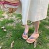 Chanclas mujer verano ropa exterior Chica Vacaciones Clip Corazón Sandalias Planas de Playa ins moda 1922gzrzt