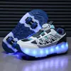 Zapatos de Ruedas Invisibles de Cuatro Ruedas Baratos para Niños, Tenis de Juguete para Niños, Patines Retráctiles de Ocho Ruedas para Niñas