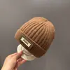 Chapéus Infantis, Chapéus de Lã, Chapéus de Bebê, Gorros, Chapéus de Tricô para Meninos e Meninas, Chapéus com Letras, Outono e Inverno