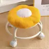 Banqueta Pequena com Rodas Giratórias para Uso Doméstico, Banqueta Baixa Móvel, Bancada Pequena para Sala de Estar, Banqueta Redonda Pequena para Limpeza do Chão, Troca de Sapatos na Porta
