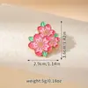 Exquisita Broche de Tres Flores de Cerezo con Degradado Rosa de Dibujos Animados Pin de Flor Esmaltada Insignia de Decoración para Mochila Medalla