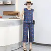 Nuevo traje de algodón y seda para mujer, atuendo elegante de verano para mamá, moderno y rejuvenecedor, conjunto casual de dos piezas sin mangas de alta gama