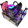 Caja de Host de Computadora con Fuente de Alimentación Montada Abajo Estilo Abierto Itx Matx Vidrio Acrílico Transparente DIY Escritorio Simple