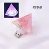 Adorno de pirámide de cristal para comercio exterior transfronterizo, artesanía de resina con piedras trituradas, luz nocturna de cristal, pieza de decoración para entrada