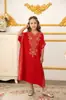 Roupas Infantis Estilo Étnico Casual Transfronteiriças Vestidos Bordados para Meninas Vestidos Longos Soltos para Meninas