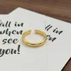 Anel Minimalista Vintage Liso Estreito Francês Retrô Escovado Geométrico Irregular Personalidade Anel para Mulheres