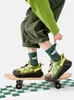 Calcetines Infantiles Otoño Invierno 2012 Venta al por Mayor Coconut Island Park Niños Medianos y Grandes Calcetines Cortos Deportivos Rayados Elásticos Sin Costuras de Algodón con Dibujos