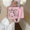 Bolsa de Mão Minimalista com Fecho de Chave de Nicho, Estilosa e Versátil, Bolsa de Ombro de Alta Qualidade, Couro PU Macio, Bolsa Transversal da Moda
