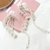 Pendientes Largos con Borla de Perla de Cristal Estilo Mismo de Corea del Sur Accesorios para Pendientes DIY Joker Cadena Larga para Oreja Material para Mujer Venta al por Mayor