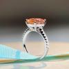Anillo Papalacha S925 de plata esterlina para mujer, diseño de huevo de paloma rosa claro, diamante de 6 quilates, con diamantes, venta al por mayor transfronteriza en Europa y América.