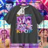 Grupo de Chicas Cazadoras de K-Pop Rumi Zoey Mirra Periférico Impreso Niñas Camiseta Delgada de Manga Corta Top Familiar Moderno