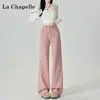 Jeans Feminino Rosa Sujo de Perna Larga Estreita Primavera 2025 Tendência Versátil Novo Cintura Alta Calças Retas