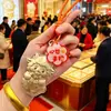 Colgante para teléfono móvil de oro puro "Flor de la Fortuna" Año de la Oveja, llavero de oro, decoración para bolso, regalos al por mayor en stock