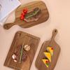 Tabla de cortar de madera de acacia estilo japonés transfronteriza Tabla de cortar pequeña Bandeja para cafetería Plato de cena de madera maciza Tabla resistente al calor Bandeja para alimentos