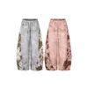 Calça casual reta estampada de design de rua americano da moda, novo estilo de outono, calça curva que afina para pessoas altas