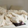 Estilo japonês simples listrado dormitório estudantil roupa de cama roupa de cama algodão fio tingido algodão lavado três quatro peças conjunto