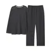 Algodón Lyocell para Hombre, Manga Larga, Holgado, Transpirable, Casual, Conjunto de Pijama 2026, Nuevo Conjunto para Estar en Casa