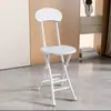 Silla plegable con respaldo, Silla de comedor para el hogar, Silla portátil para dormitorio universitario, Taburete plegable de ocio para balcón, Taburete redondo ahorrador de espacio