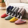 Pantuflas de Algodón para Uso en Casa en Invierno, Pantuflas de Algodón Antideslizantes de Suela Gruesa para Mujer, Pantuflas de Felpa para Interiores para Parejas, Estilo Unisex para Parejas