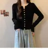 Cardigã de tricô grosso e único de duas peças com decote V para mulheres, novo estilo outono e inverno, blusa de manga comprida, macio e aconchegante
