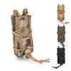 Funda Táctica Exterior Estilo Tigre para Cargador de Pistola de 9mm con Elástico Individual de Extracción Rápida Accesorio de Bolsa de Herramientas Molle para Aficionados Militares
