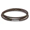 Pulsera Tejida de Cuero Trenzado con Hebilla Magnética de Acero Inoxidable Multicapa Pulsera de Cuerda de Cuero Explosiva Moda Simple Decoraciones Versátiles