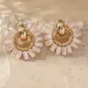 Brincos de Cristal Colorido Flor de Sol Europeus e Americanos Transfronteiriços Leve Luxo Brincos de Tarraxa High-end Moda Novos Brincos Versáteis para Mulheres