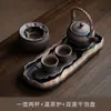 Estilo Japonés Dorado Simple Tetera Juego de Té Zen de Gama Alta Juego de Té Kung Fu Hogareño Juego Pequeño Taza de Té Bandeja de Té Mayoreo