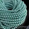 Contas soltas coloridas de alta qualidade com imitação de pérola de cristal Swarovski, com furos retos, contas redondas para acessórios de joias DIY feitos à mão, transfronteiriças