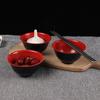 Tazón de melamina rojo y negro imitación porcelana plástico tazón negro y rojo suministro de tienda departamental de uno yuan dos yuanes mayoreo una generación de envío