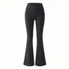 Conjunto de fitness con doble tirante, chaleco de yoga transpirable de secado rápido, pantalones de entrenamiento acampanados de cintura alta con control de abdomen, ajustados, para mujer