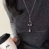 Design de nicho pull-out imitação pérola colar longo estilo frio das mulheres personalidade elegante temperamento simples all-match camisola