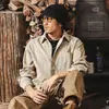 Camisa de manga larga a rayas retro americana para hombre, nuevo estilo primavera 2026, corte holgado, marca de moda Amekaji, chaqueta camisa para hombre
