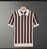 Camisa Polo Listrada Retrô Estilo Coreano com Gola e Meio Zíper Verão 2025 Masculina Solta Personalidade Madura Casual
